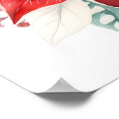 大きな美しい赤いポインセチアのクリスマスフラワー ポスター (角)