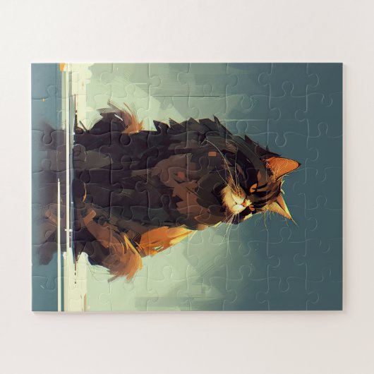 大きな美しさと威厳のある猫 ジグソーパズル (横)