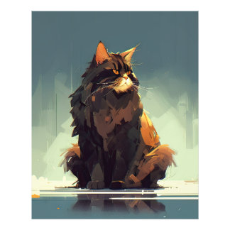 大きな美しさと威厳のある猫 フォトプリント           