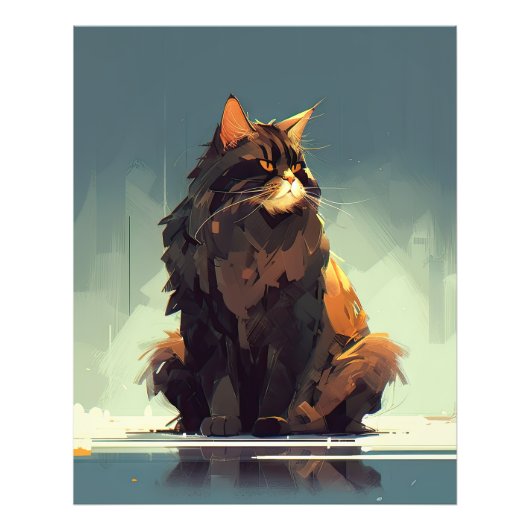 大きな美しさと威厳のある猫 フォトプリント (正面)