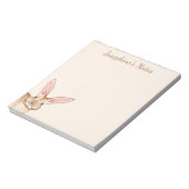 大きな耳が特徴の茶色の水彩うさぎ イースター ノートパッド (回転)