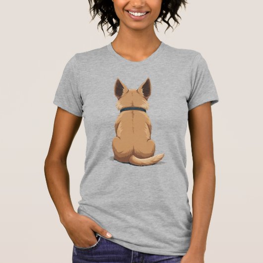 大きな耳の犬の背面イラスト ビンテージP Tシャツ (正面)