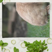 大きな耳を持つ可愛いジンジャーバニー キッチンタオル (折り畳み)