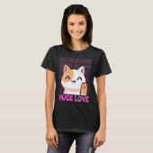 大きな肉球 大きな爪 大きな瞳 大好きな可愛い猫 Tシャツ (正面フル)
