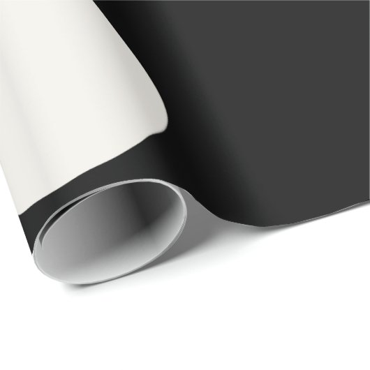 大きな脂肪アイボリー水玉模様パターン結婚ブラック ラッピングペーパー (ロールコーナー)