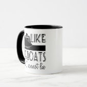 大きな船が好きで、乗船できなおもしろいい マグカップ (正面左)