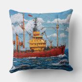 大きな船と海 クッション (裏面)