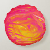 大きな色のついた黄色の模様 ラウンドクッション (裏面)