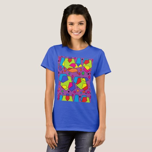 大きな色の塊が付いたTシャツのトップ Tシャツ (正面フル)