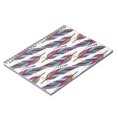 大きな色の羽とdのシームレスなパターン ノートブック (左側)