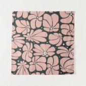 大きな花が様式化された継ぎ目のない花柄 タペストリー (正面(横))