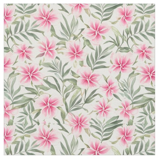 大きな花の柄の夾竹花 ファブリック (クローズアップ)