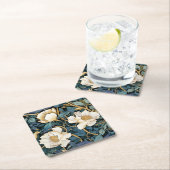 大きな花ウィリアムモリスインスパイア スクエアペーパーコースター (インサイチュ)