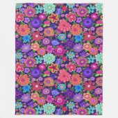 大きな花ボホビューティフル フリースブランケット (正面)