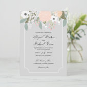 大きな花柄の結婚式招待状 招待状 (スタンド正面)