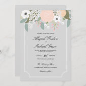 大きな花柄の結婚式招待状 招待状 (正面/裏面)