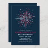 大きな花火の7月4日招待状 招待状 (正面/裏面)
