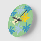 大きな花 ラウンド壁時計 (傾斜)