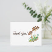 大きな茶色のキノコサンキューカード ポストカード (スタンド正面)