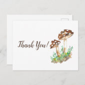 大きな茶色のキノコサンキューカード ポストカード (正面/裏面)