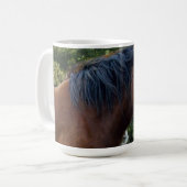 大きな茶色のクレイデール馬 コーヒーマグカップ (正面左)
