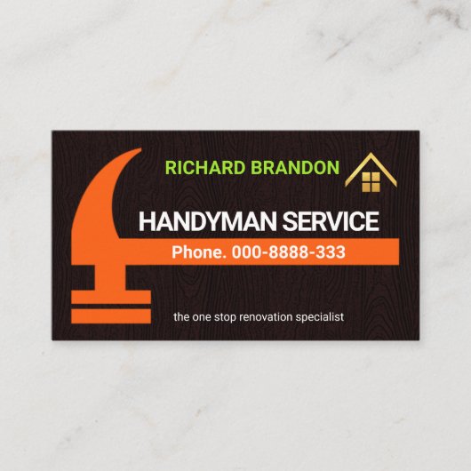 大きな茶色のハンマー木材のテクスチャ 名刺 (正面)