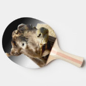 大きな茶色の牛顔 卓球ラケット (横)