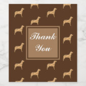 大きな茶色の犬のパターンの感謝 ワインラベル (シングルラベル)