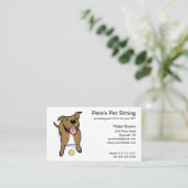 大きな茶色の犬のペット座る 名刺 (スタンド正面)