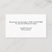 大きな茶色の犬のペット座る 名刺 (裏面)