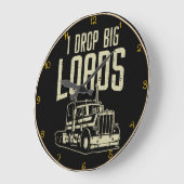 大きな荷物を落とす» Trucker Umous ラージ壁時計 (傾斜)