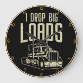 大きな荷物を落とす» Trucker Umous ラージ壁時計 (正面)