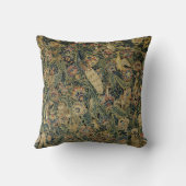 大きな葉の緑青と動物のルネッサンスのタペストリー クッション (裏面)