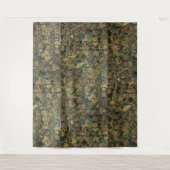 大きな葉の緑青と動物のルネッサンスのタペストリー タペストリー (正面)