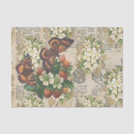 大きな蝶とイチゴ 薄葉紙