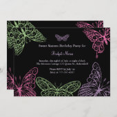 大きな蝶のキス スウィート16 招待状 (正面/裏面)