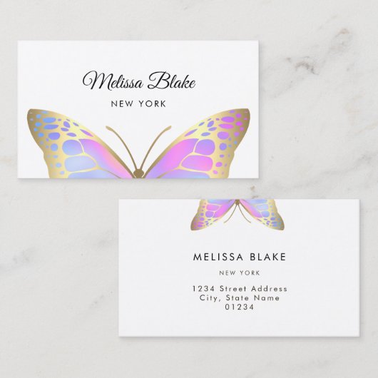 大きな蝶のロゴ 名刺 (正面/裏面)