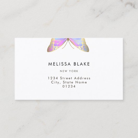 大きな蝶のロゴ 名刺 (裏面)