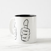 大きな親指2本 ツートーンマグカップ (正面左)