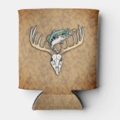 大きな角の鹿のスカル 缶クーラー (正面)