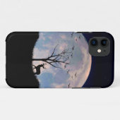 大きな角を持つ雄鹿と満月 Case-Mate iPhoneケース (裏面(横))