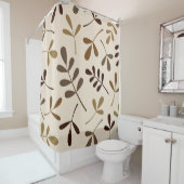 大きな詰め合わせ離れ金ゴールドブラウンクリーム シャワーカーテン (インサイチュ)