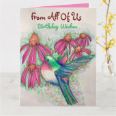 大きな誕生日は私たち全員から甘かわいらしい カード (黄色い花)