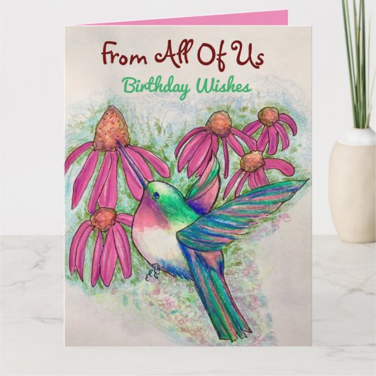 大きな誕生日は私たち全員から甘かわいらしい カード (正面)