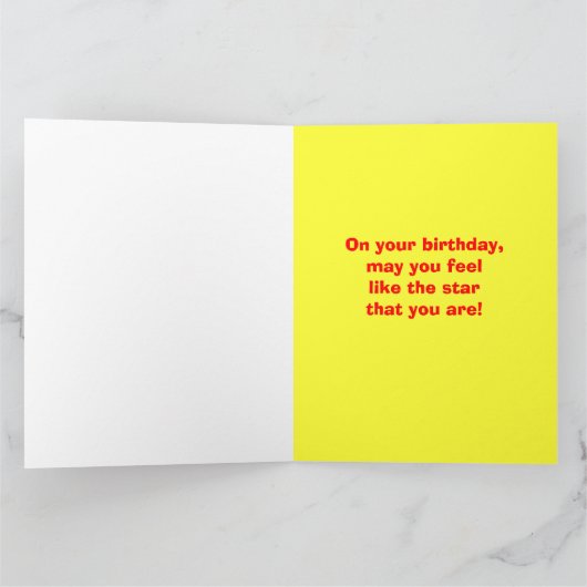 大きな誕生日カードと大きな写真カスタムの任意の年齢 カード (内部)