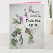 大きな誕生日ハミングバード カード (正面)