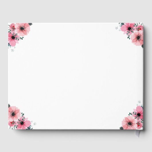 大きな誕生日フォトコラージフラワーガールホワイト ゲストブック (裏面)