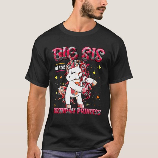 大きな誕生日プリンセス浮動ユニコーン Tシャツ (正面)