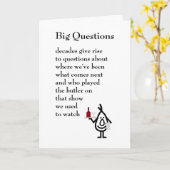 大きな質問 – おもしろい 60歳の誕生日の詩 カード (黄色い花)