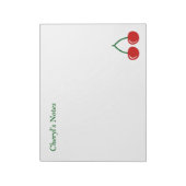 大きな赤いさくらんぼ書のノートパッドと名前をカスタムする ノートパッド (回転)